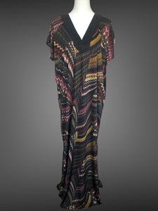 Black Pattern Kaftan FW20820