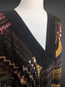 Black Pattern Kaftan FW20820