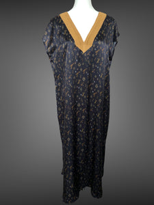 Silk Navy Key Pattern Kaftan FW20970