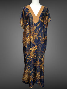 Navy Gold Pattern Kaftan FW20990