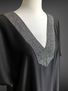 Black Satin Kaftan FW201030