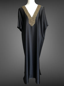 Black Satin Kaftan FW201030