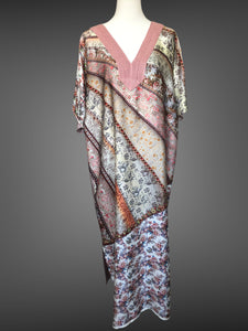 Silk Flower Pattern Kaftan FW20670