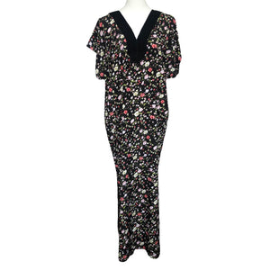 Black Flower Print Kaftan FW20330