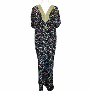 Black Flower Print Kaftan FW20330