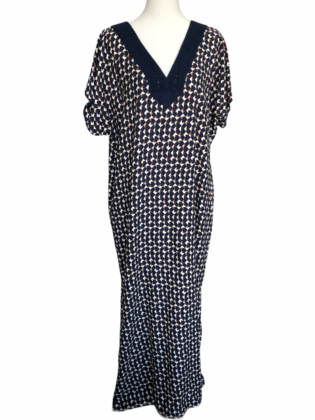 Navy Geometric Pattern Kaftan FW20280