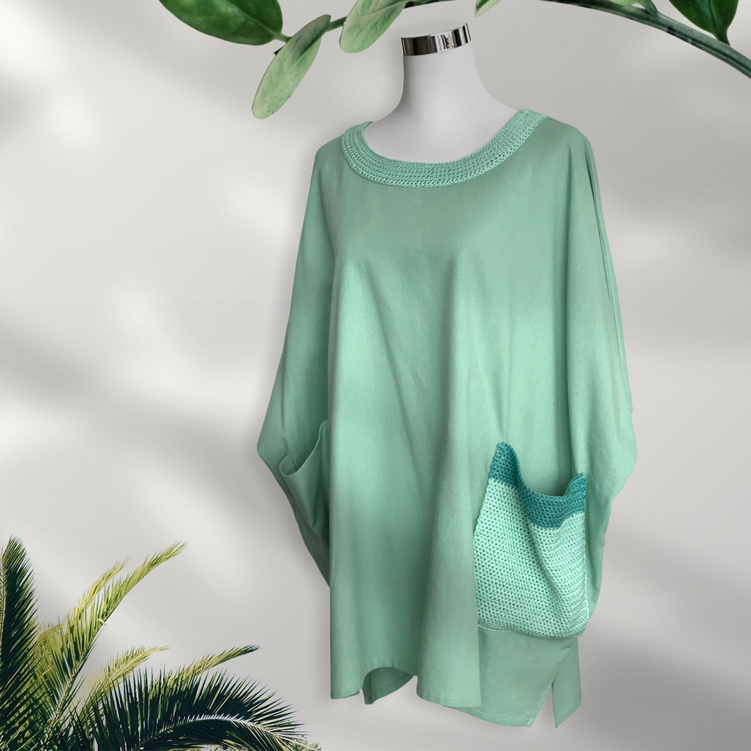 Oversized mint green tunic