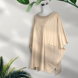 Oversized beige tunic