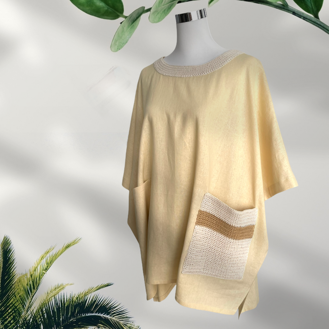 Oversized pale yellow tunic